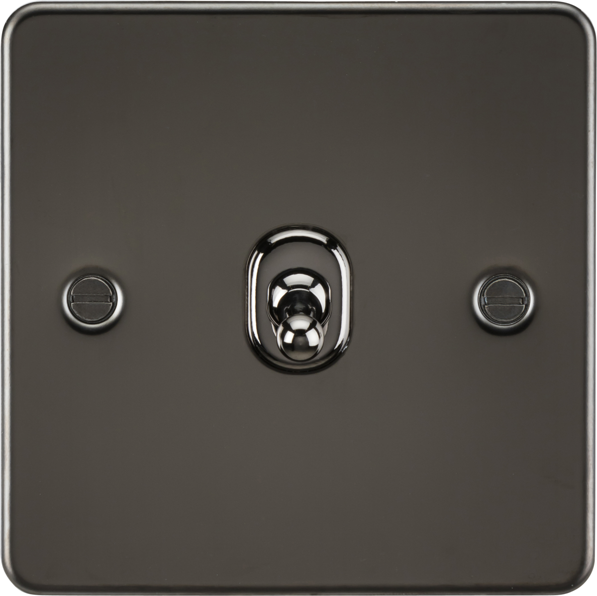 Flat Plate 10AX 1G Intermediate Toggle Switch - Gunmetal