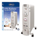 2Kw 9 Fin Oil Filled Radiator with Timer