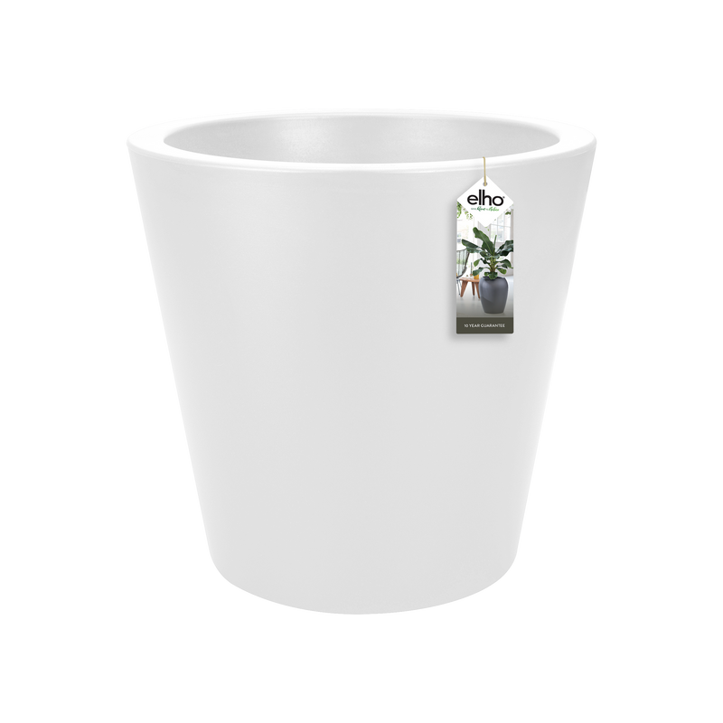 Elho Pure Straight Round 35 - Flowerpot - White - Indooroutdoor! - Ø 34.50 x H 33.00 cm