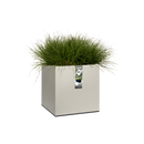 Vivo 40cm Square Plastic Indoor & Outdoor Planter with Wheels - Matt Warm Grey
