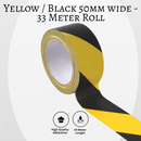 Yellow/Black 50mm Adhesive Floor Marker Tape - 33m Roll