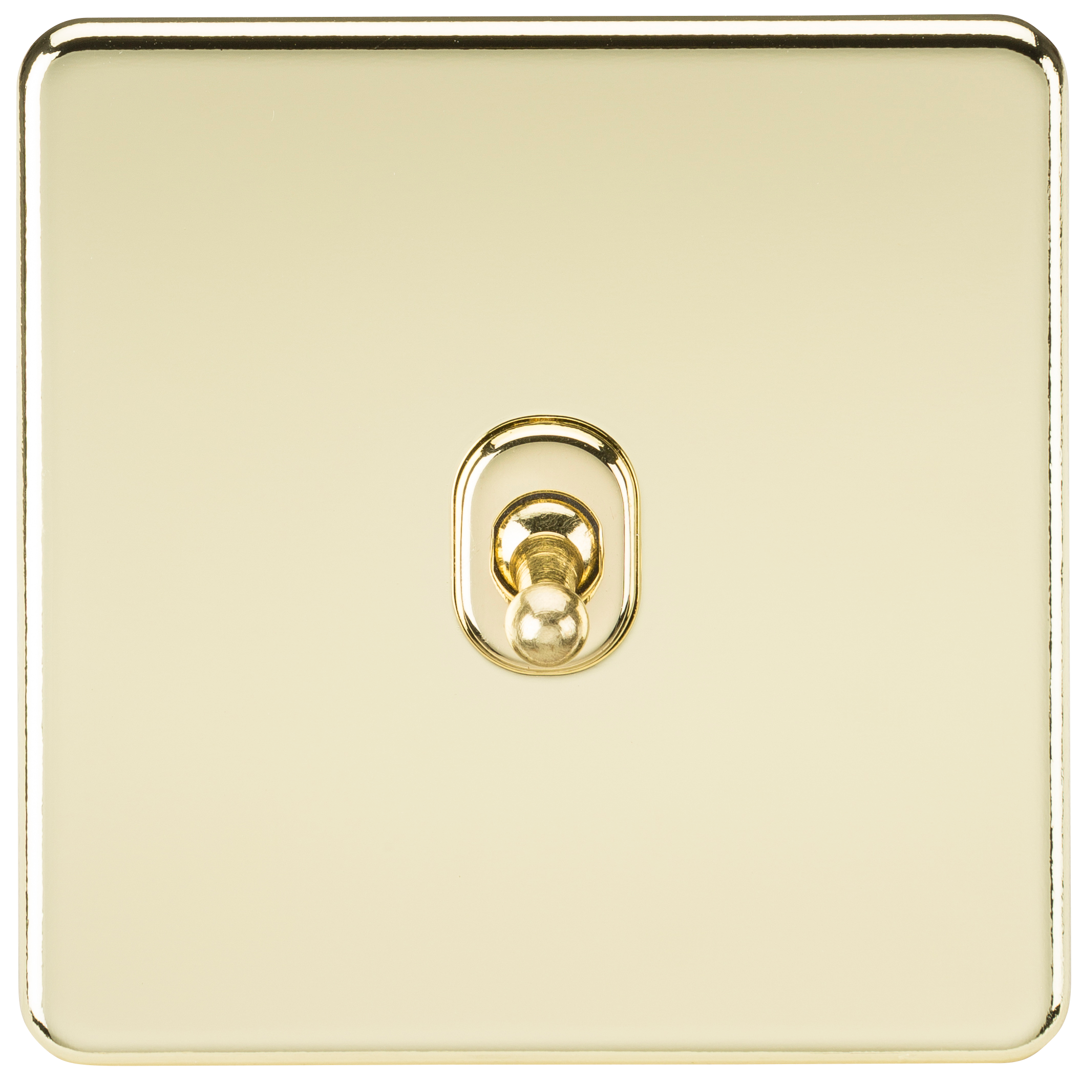 Screwless 10AX 1G Intermediate Toggle Switch - Polished Brass