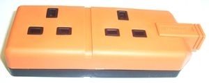 2 Gang Orange Trailing Socket