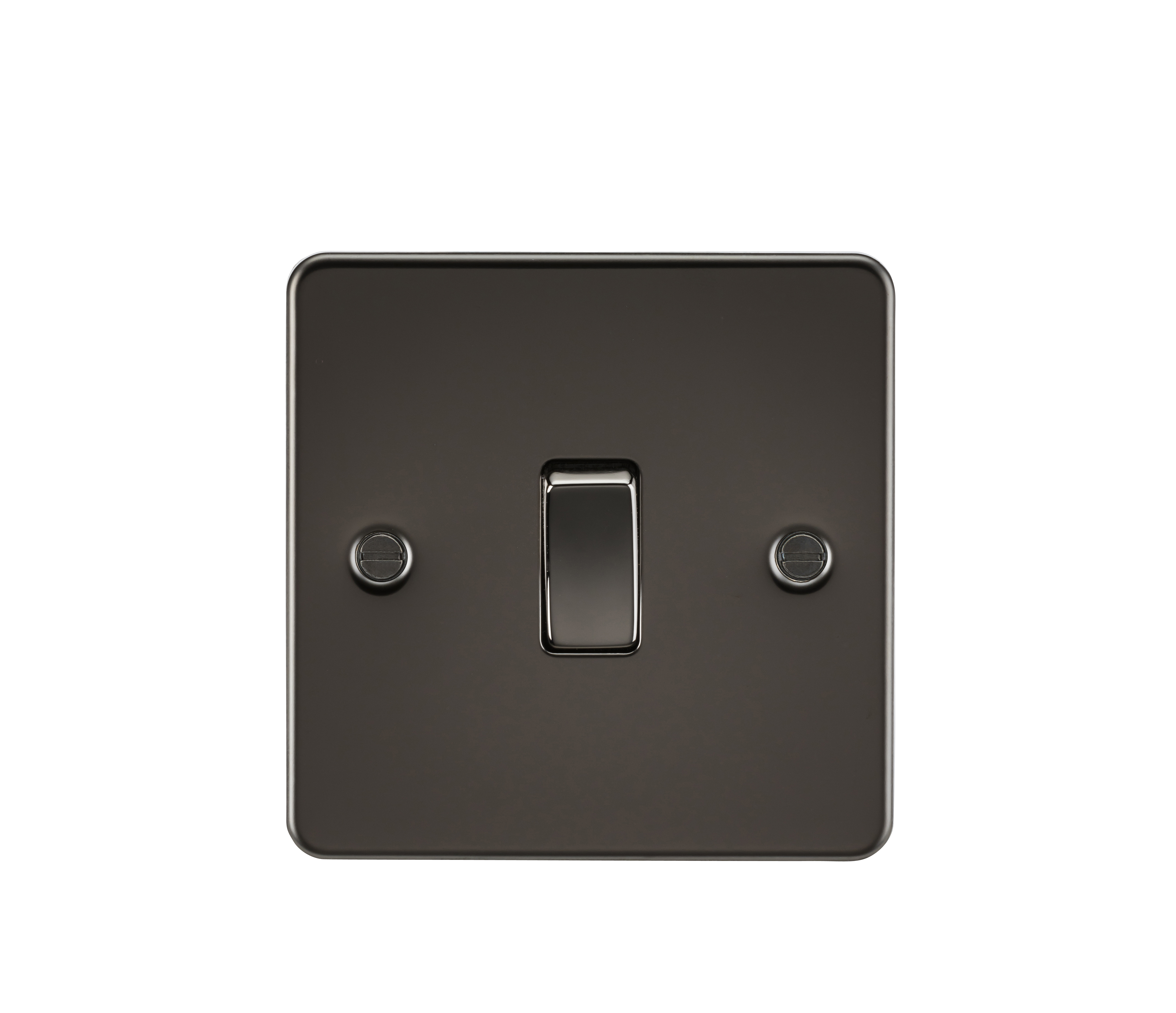 Flat Plate 20A 1G DP switch - gunmetal