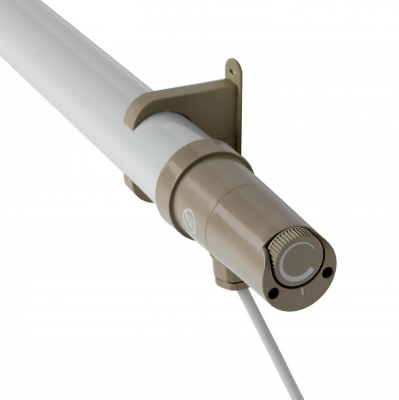 Eco White IPX4 Thermostatic Electric Tubular Space Heater - 5 Foot (200W)