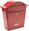 Classic Styled Post Steel Letter Box With Name Plate - Red