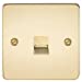 Flat Plate Telephone extension socket - polished brass