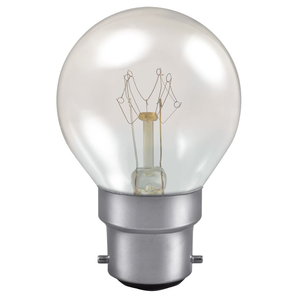 Crompton Colourglazed Round Clear 15W 2800K BC-B22d