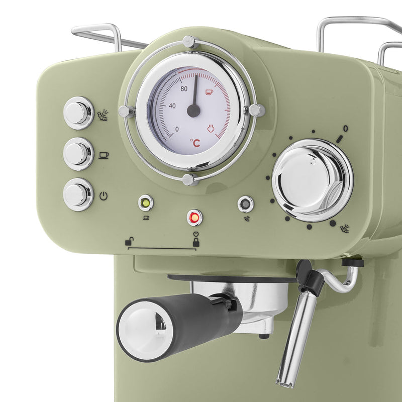 Retro Pump Espresso Coffee Machine, Green