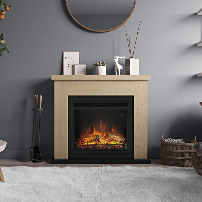 Frode Electric Fireplace, Natural Oak, Mantel Only