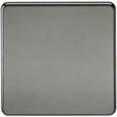 Screwless 1G Blanking Plate Black Nickel