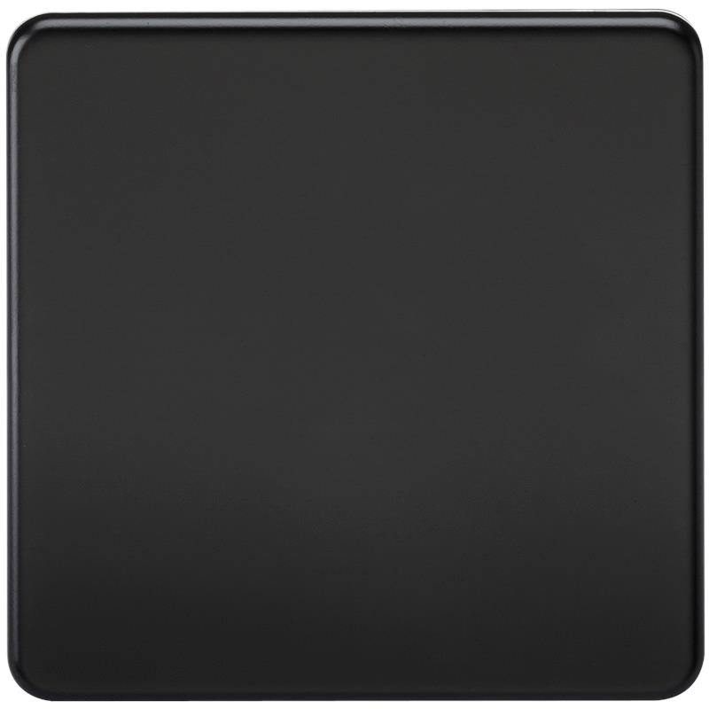 Screwless 1G Blanking Plate Matt Black