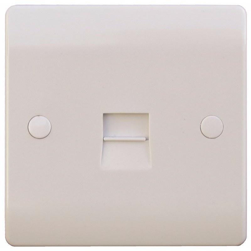 Sline 1G White Telephone Master Socket Flush Wall Switch