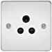 Flat Plate 5A unswitched socket - polished chrome with black insert
