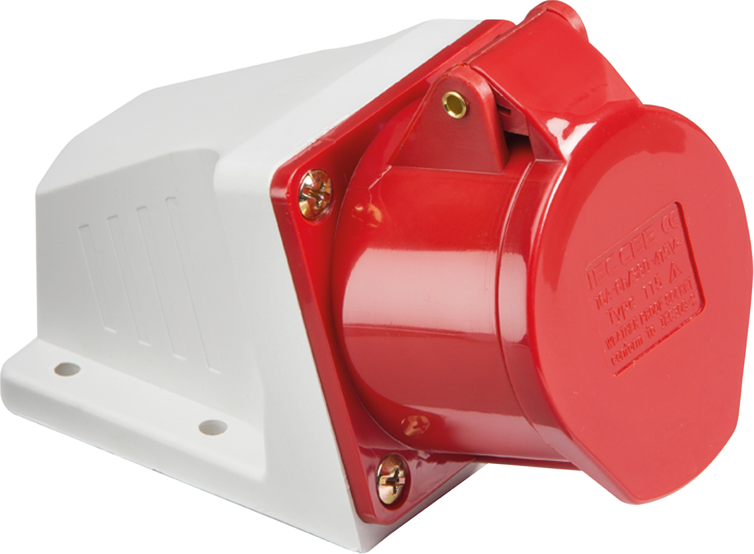 415V IP44 16A Angled Surface Mount Socket 3P+N+E