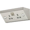 13A 2G Mounting DP Switched Socket Stainless Steel with Grey Insert