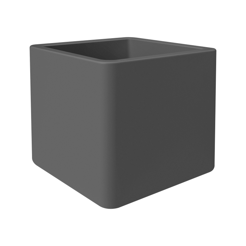 Pure 50cm Soft Brick Plastic Indoor & Outdoor Plant Pot with Wheels - Anthracite