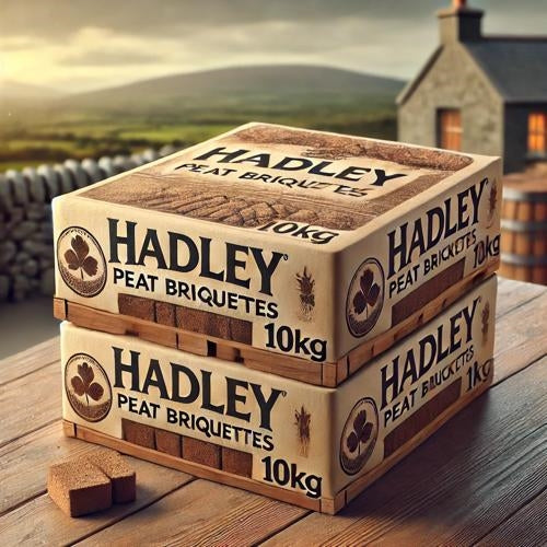 Hadley Peat Briquettes 10KG by Hadley – Long-Lasting, High-Heat Fuel for Fires & Stoves