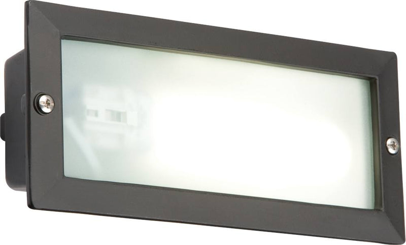 IP44 9W PL Low Energy Black Bricklight
