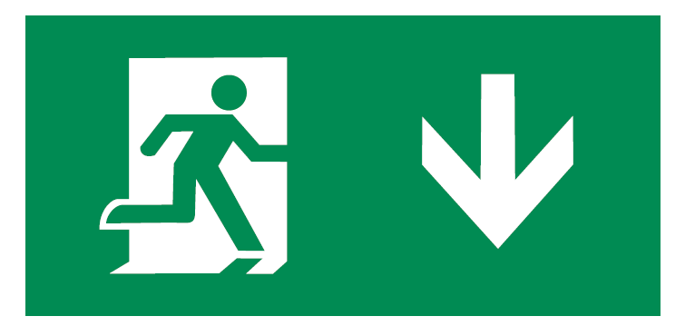 Emergency Lighting Legend Set (Pack of 2) - Down Arrow