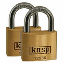 30mm Hardened Steel & Brass Security Padlock - 2 Pack