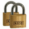 30mm Hardened Steel & Brass Security Padlock - 2 Pack