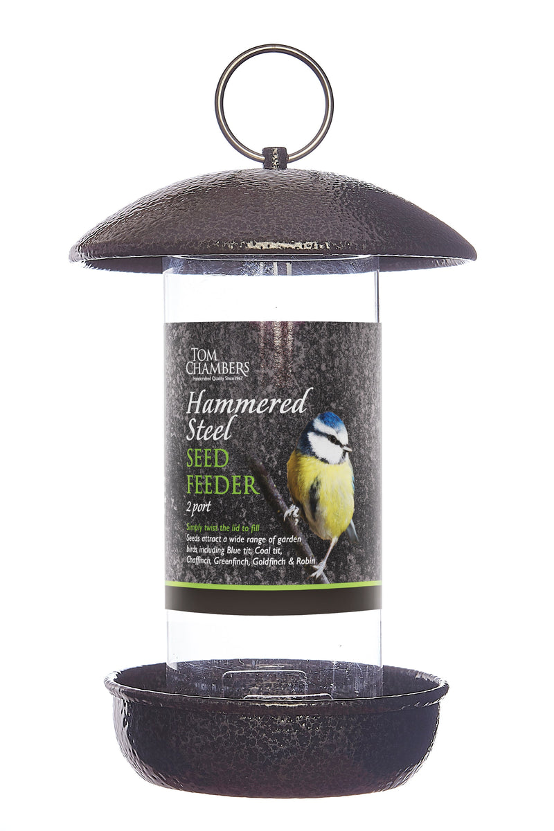 Tom Chambers Hammered Steel Seed Feeder - 2 port