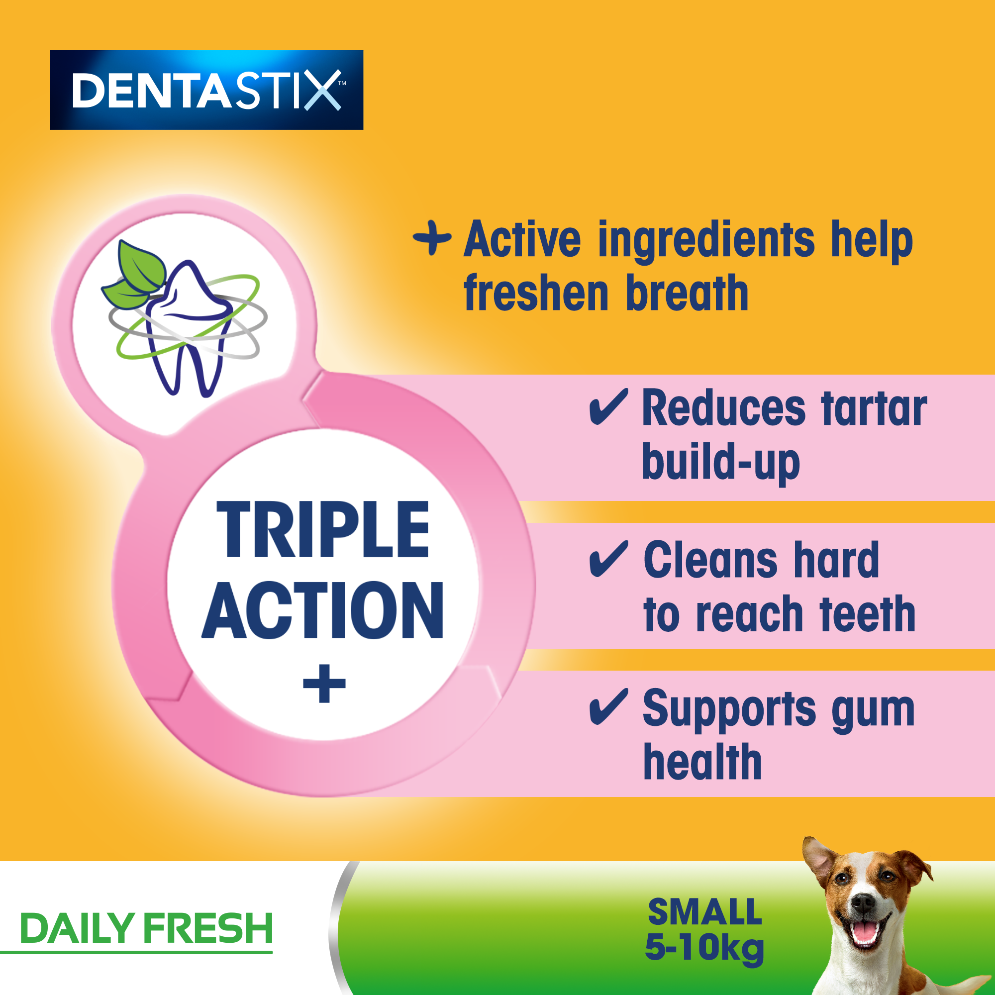 Dentastix Fresh Daily Dental Chews Small Dog 35 Sticks x 4 Pack