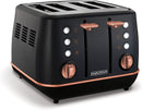 Evoke 4 Slice Toaster, Rose Gold & Black