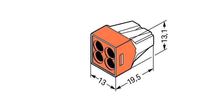 4 Way Push-In Toolless Wire Connector, 100 Pack