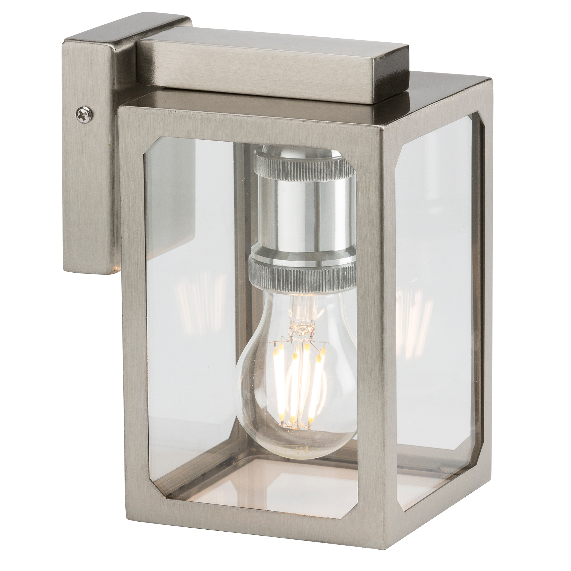 IP23 E27 Wall Lantern - Brushed Chrome
