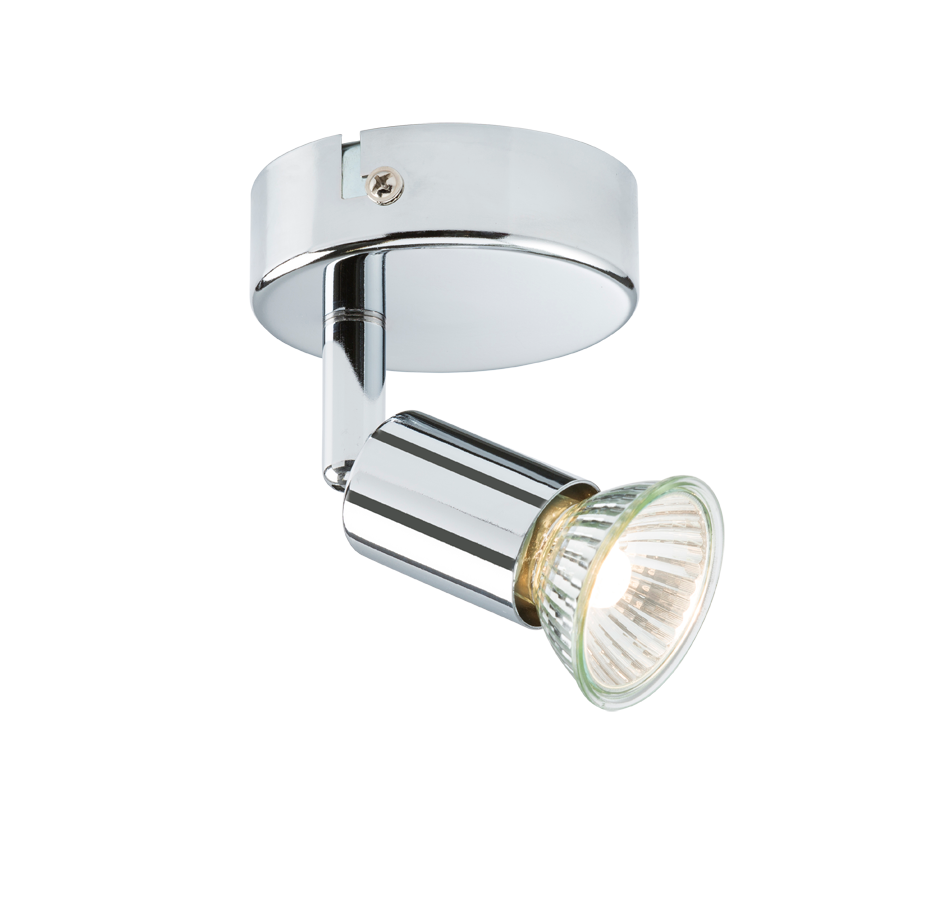 Ceiling Light GU10 50 Watt Single Spotlight Chrome LED Compatible