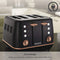 Evoke 4 Slice Toaster, Rose Gold & Black