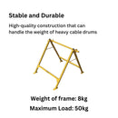 A Frame Universal Cable Drum Dispenser De-reeling Carrier Stand