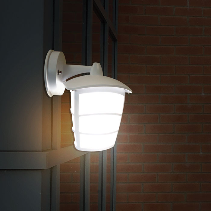 White Outdoor LED Modern Wall Mounted Lantern