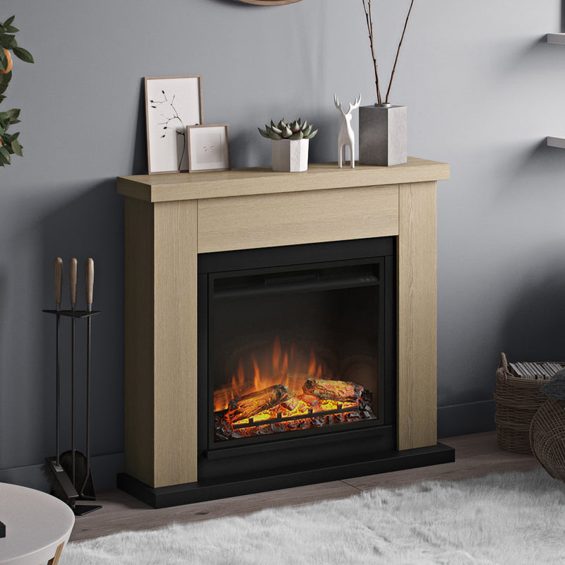 Frode Electric Fireplace, Natural Oak, Mantel Only