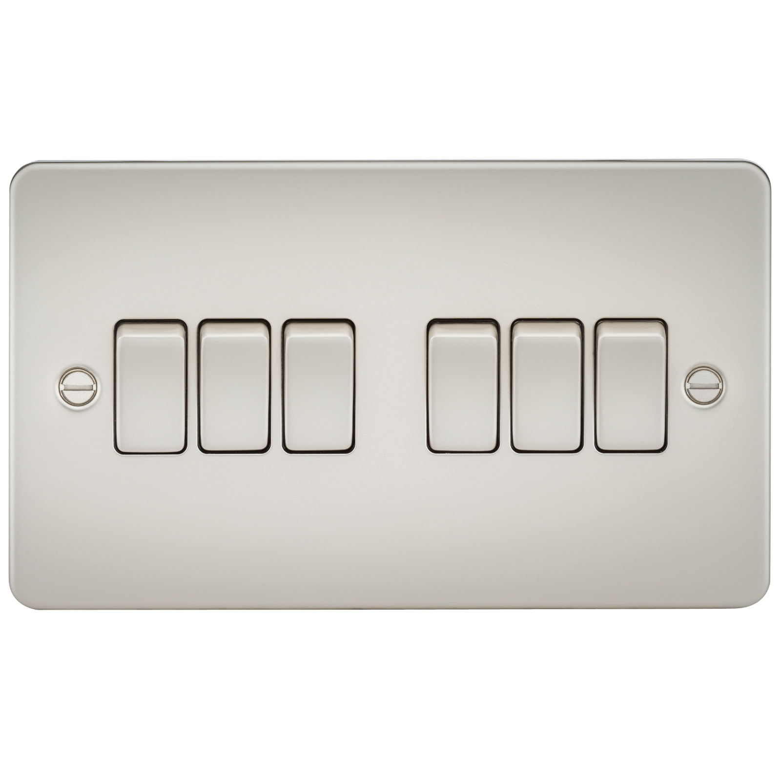 Flat Plate 10AX 6G 2-way switch - pearl