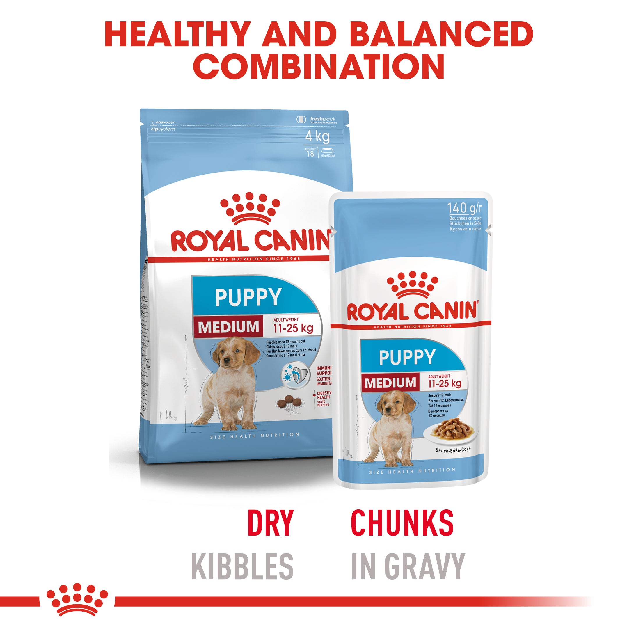 Medium Puppy in Gravy Wet Food, 140g x 10 Pack