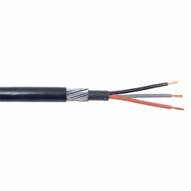 2.5mm 3 Core 31A Brown Black Grey 6943X Steel Wire Armoured SWA Outdoor Mains Power Cable - 25m