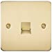 Flat Plate 1G SAT TV Outlet (non-isolated) - Brushed Brass