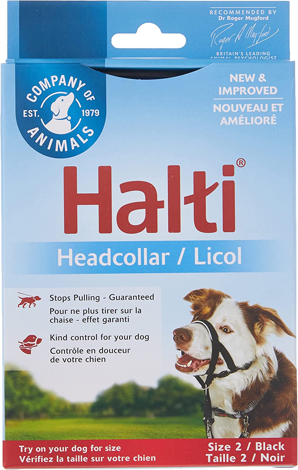 Dog Headcollar, Black, Size 2