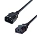 Black IEC Extension IEC Female C13 to IEC Male C14 UPS Computer Power Cable - 0.5m