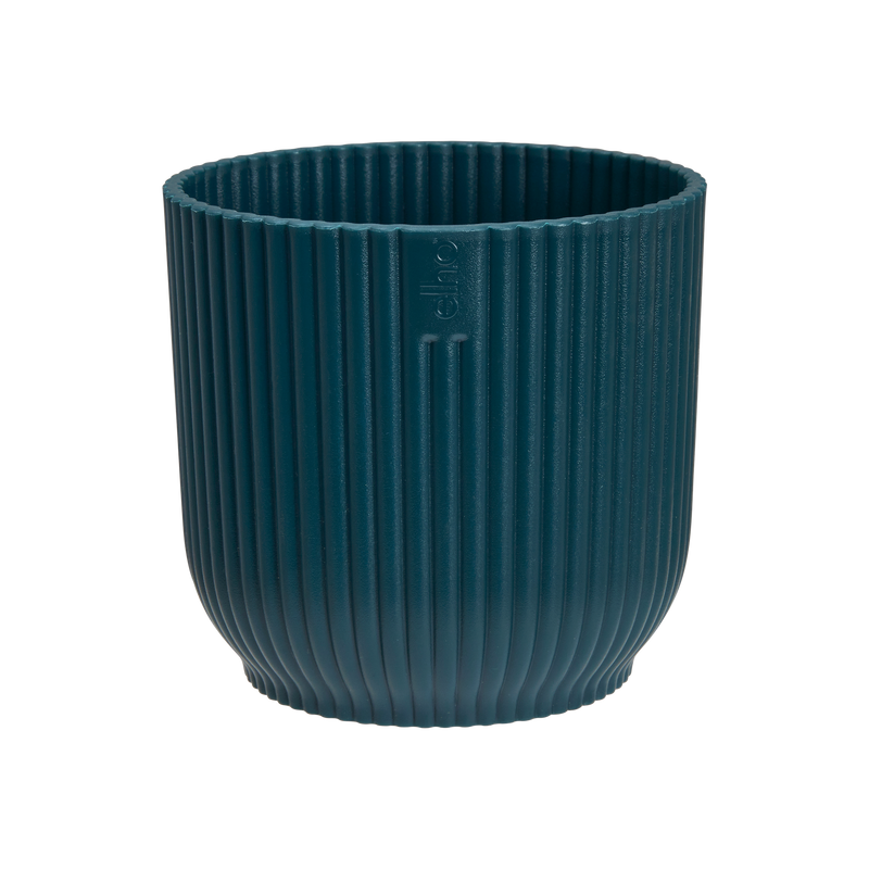 Vibes Fold 7cm Mini Round Plastic Indoor Plant Pot - Deep Blue