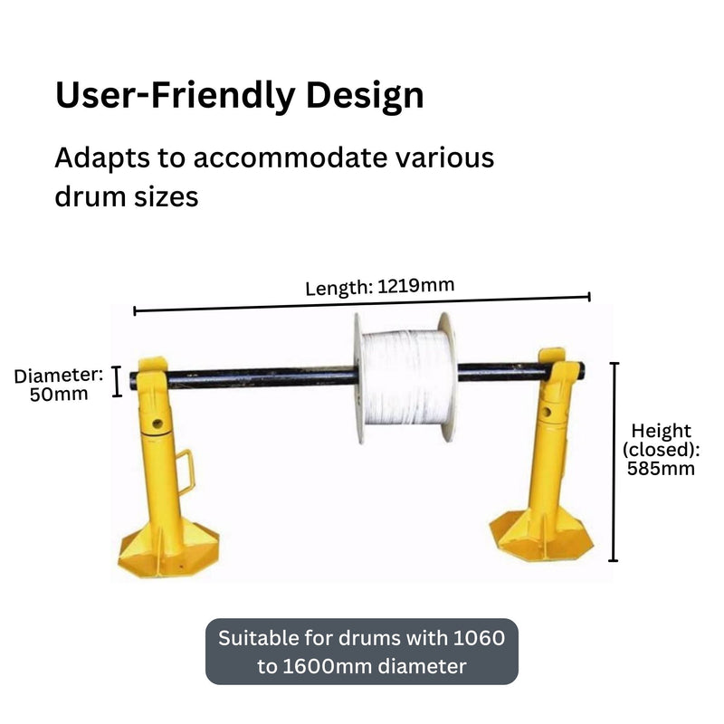 3 Tonne Cable Jack Drum Dispenser De-reeling Stand