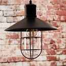 Calgary Wire Guarded Traditional Rustic Iron Ceiling Light