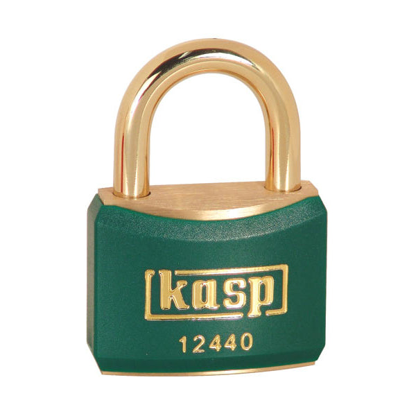 40mm Brass Padlock with Green Plastic Coating