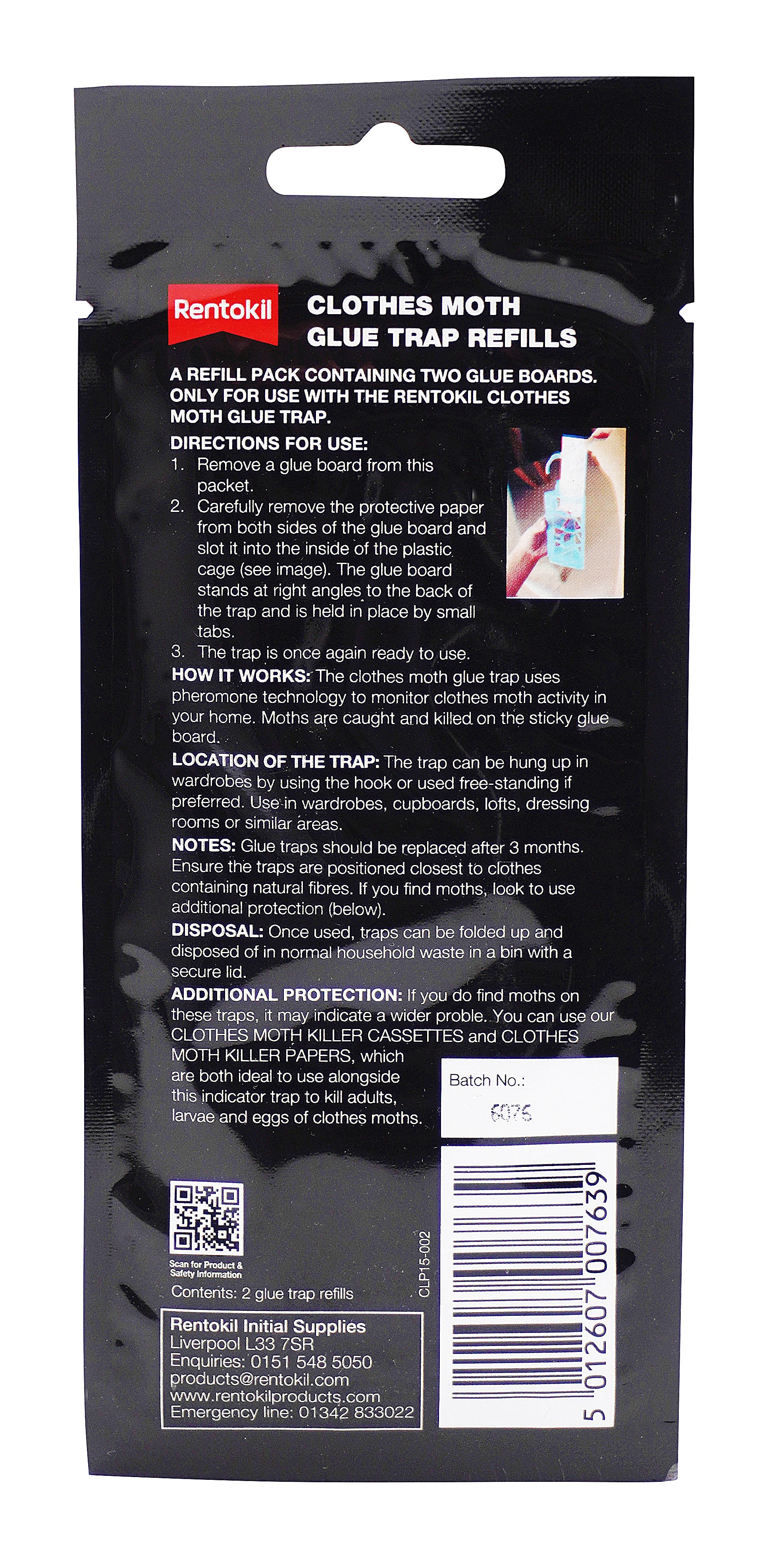 Clothes Moth Glue Trap Refill - 2 Pack