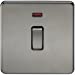 20A 1G DP 230V Screwless Black Nickel Electric Wall Plate Switch with Neon