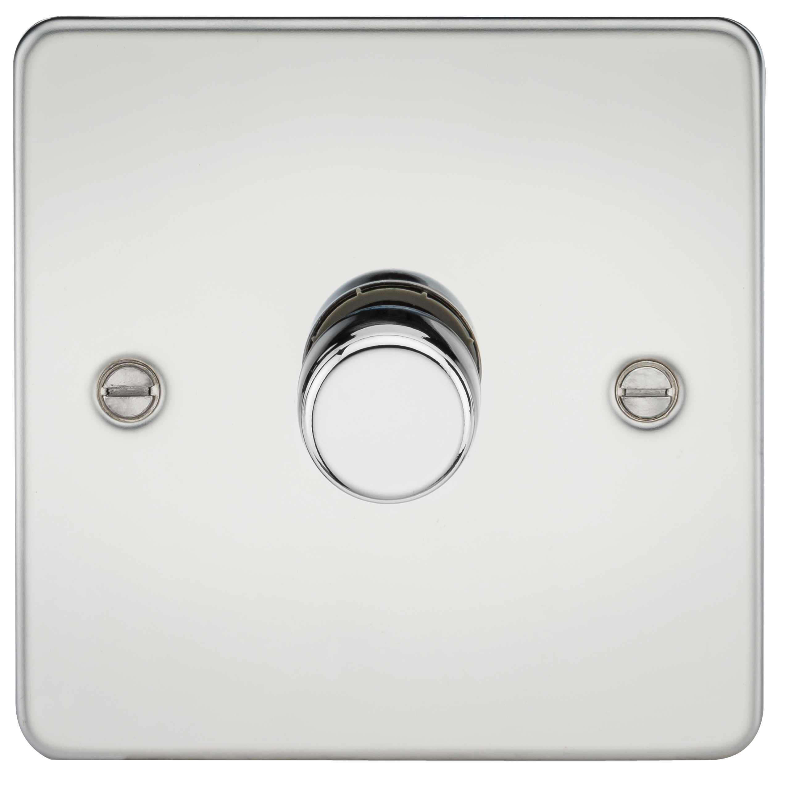 Flat Plate 1G 2 way 10-200W (5-150W LED) trailing edge dimmer - Polished Chrome
