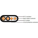 Grey 1.5mm 16A Brown Black Grey Three Core & Earth 6243Y Flat PVC/PVC Harmonised Lighting Power Cable - 10m
